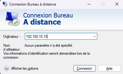 Adresse IP saisie dans le champ Ordinateur